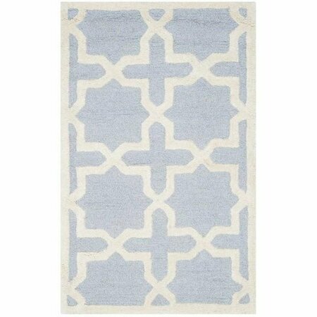 SAFAVIEH Cambridge Hand Tufted Small Rectangle Rugs, Light Blue and Ivory - 3 x 5 ft. CAM125A-3